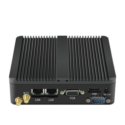 RS232 J1800 2 Ethernet Lan Mini Workstation PC Βιομηχανικός επιτραπέζιος υπολογιστής χωρίς ανεμιστήρα