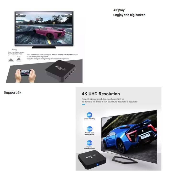 HD Free To Air  OTT TV Box MXQ PRO 4K 4 Core 64bit Android 7.1 H.265