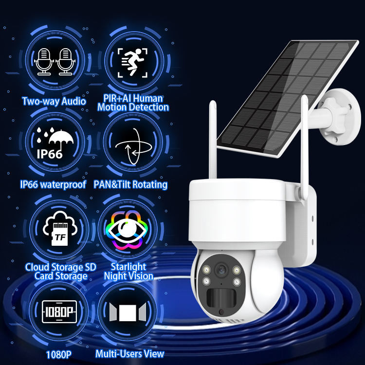 IP WiFi Wlan Wireless Περιστρεφόμενο CCTV Security Έξυπνη κάμερα PTZ για εξωτερικούς χώρους
